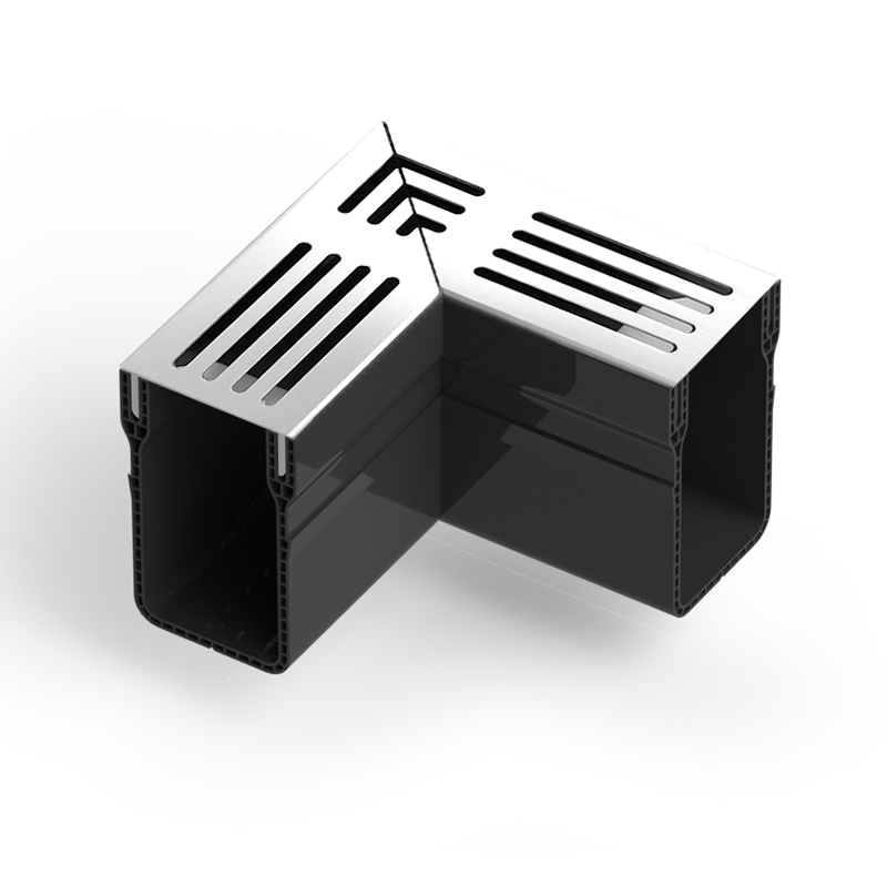 Dural U-Drain Pro Drainage Channel System Corner Piece 65mm Silver