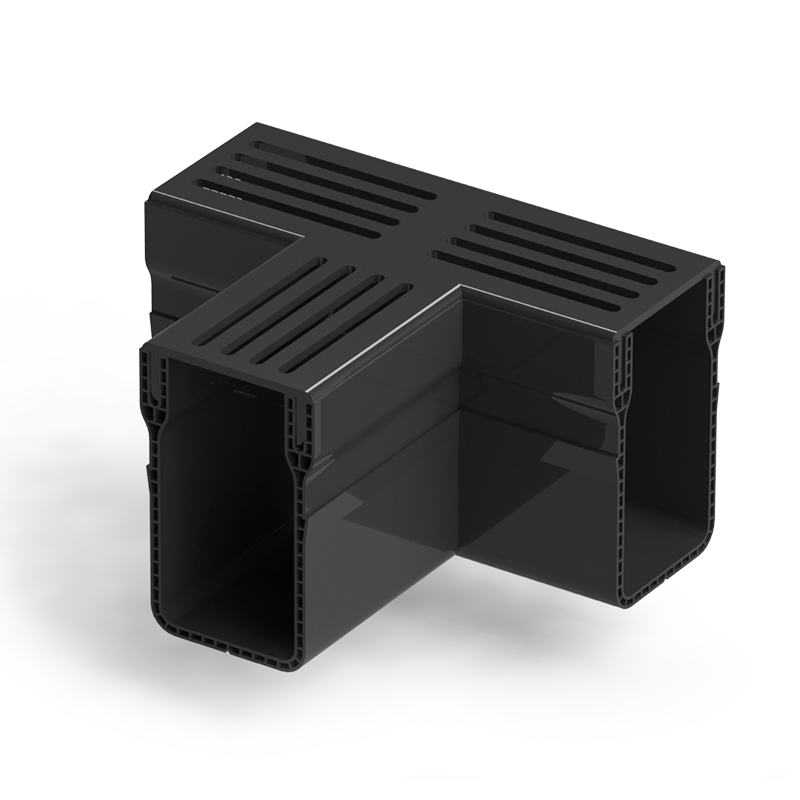 Dural U-Drain Pro Drainage Channel System T-Piece Connector 65mm Black