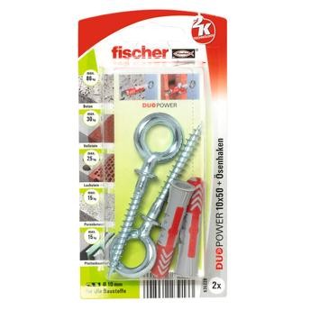Fischer DuoPower Universal Plug W/ Eye Screw Pack (0.7 x 3 cm, 4 Pc.)