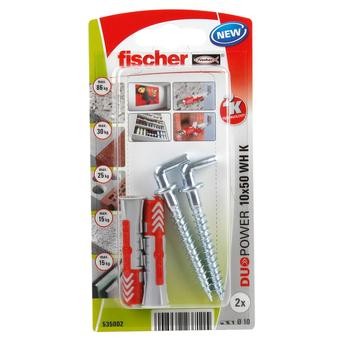 Fischer DuoPower Universal Plug W/ Eye Screw Pack (0.4 x 2.5 cm, 4 Pc.)