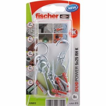Fischer DuoPower Universal Plug W/ Round Hook Pack (0.6 x 3 cm, 2 Pc.)