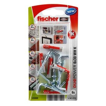 Fischer DuoPower Universal Plug W/ Nylon Coated Round Hook Pack (0.8 x 4 cm, 2 Pc.)
