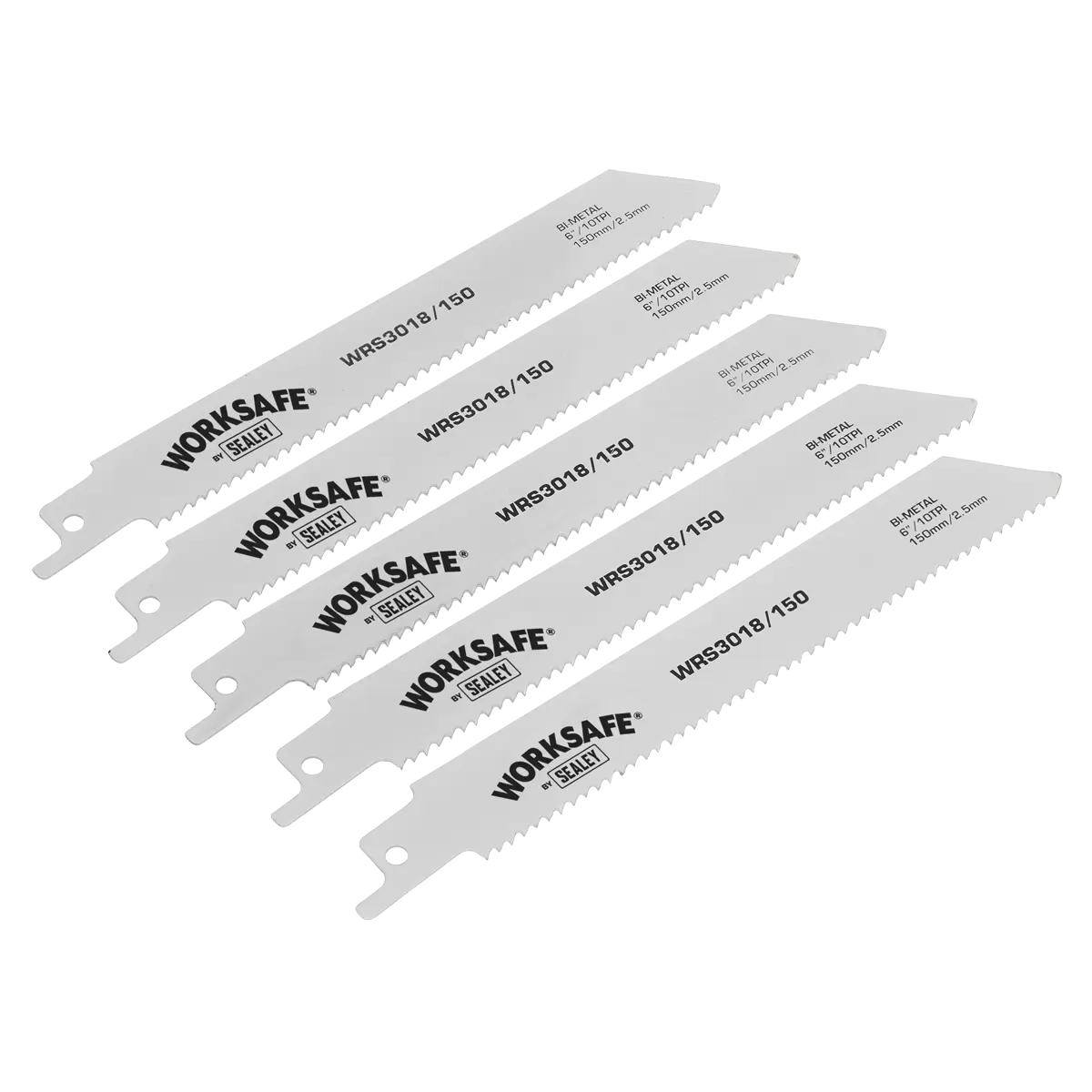 Sealey Worksafe Reciprocating Saw Blade 150mm 10tpi Pack of 5