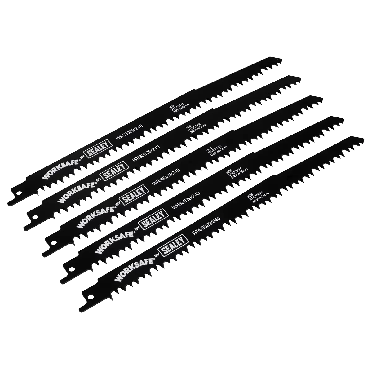 Sealey Reciprocating Saw Blade for Wood 240mm 5tpi Pack of 5