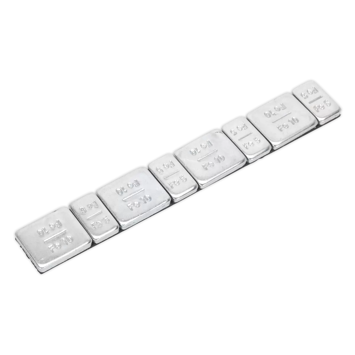 Sealey - WWSA510 - Steel Adhesive Wheel Weight 5/10g Strip of 8 - Pack of 100