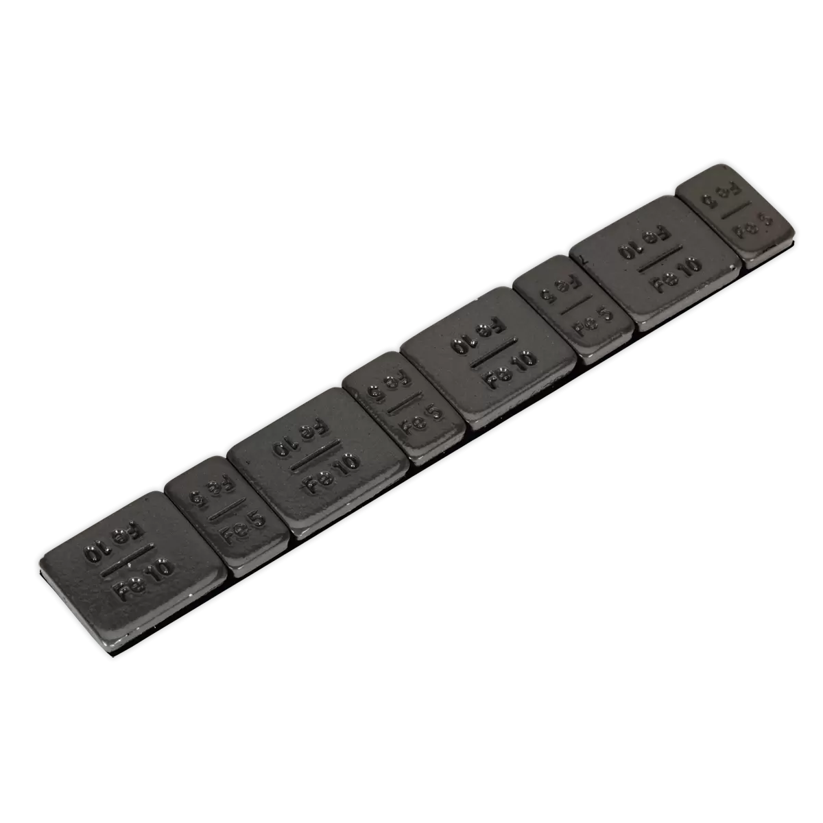 Sealey - WWSA510B - Black Steel Adhesive Wheel Weight 5/10g Strip of 8 - Pack of 50