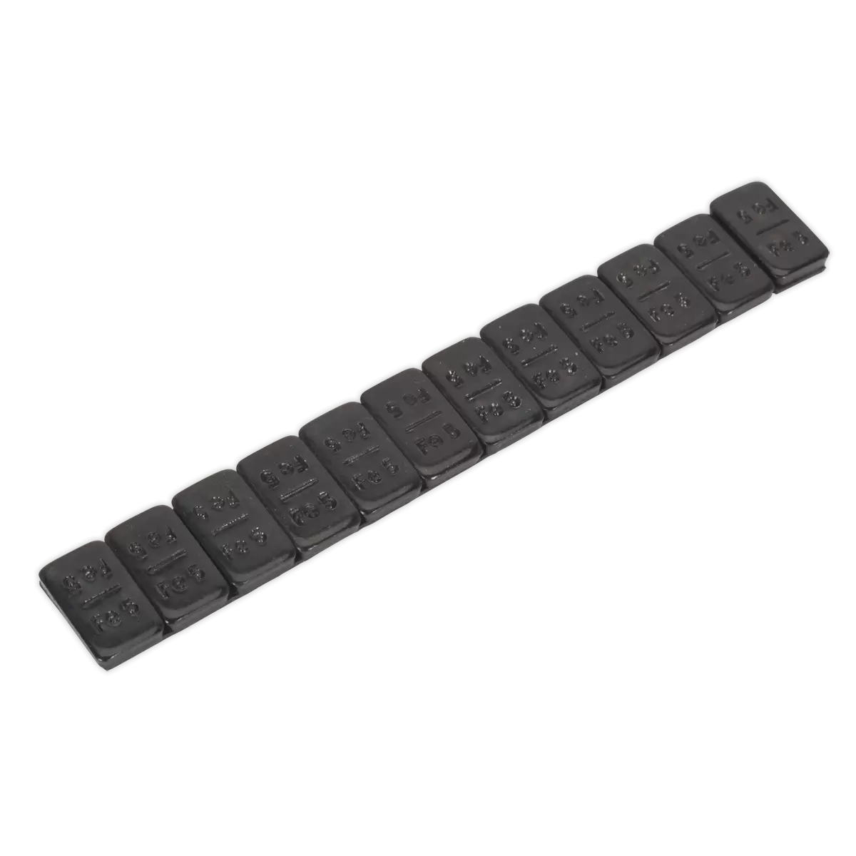 Sealey - WWSA5B - Black Steel Adhesive Wheel Weight 5g Strip of 12 - Pack of 50